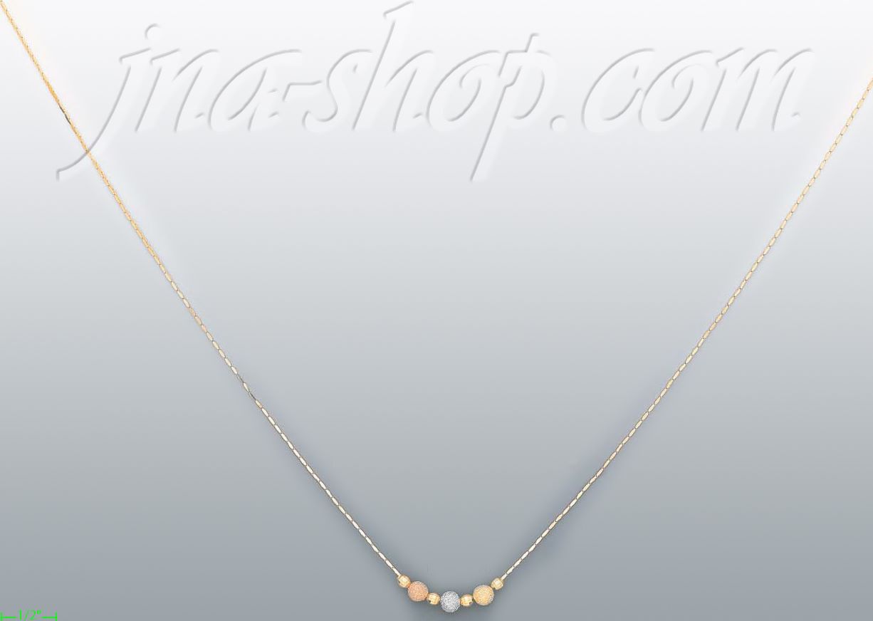 14K Gold Light Fancy Necklace 17" - Click Image to Close