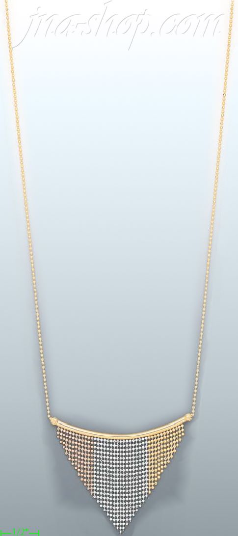 14K Gold Dangling Designs Necklace 17" - Click Image to Close