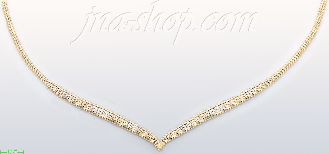 14K Gold Villas & Bolas Necklace 17" - Click Image to Close