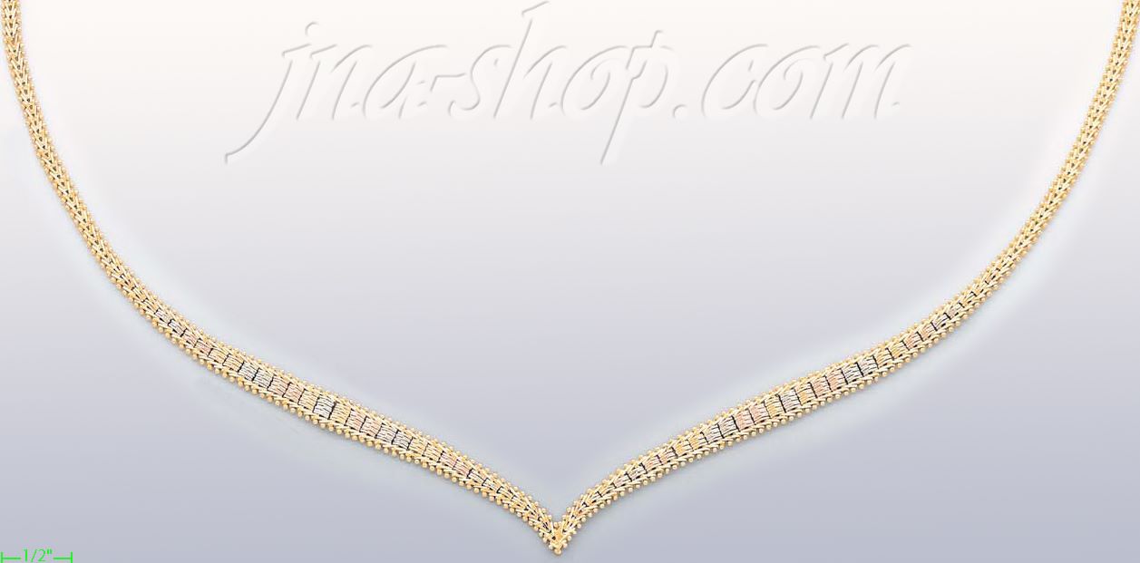 14K Gold Villas & Bolas Necklace 17" - Click Image to Close