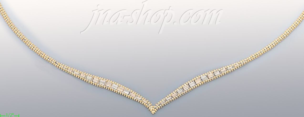 14K Gold Villas & Bolas Necklace 17" - Click Image to Close