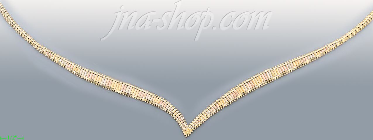 14K Gold Villas & Bolas Necklace 17" - Click Image to Close