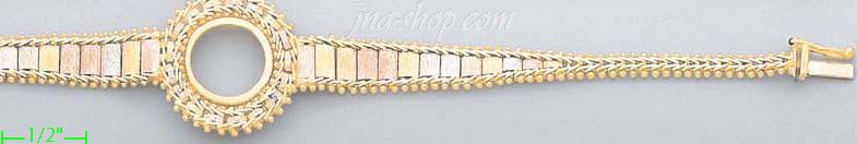 14K Gold Bola Collection Bracelet 7" - Click Image to Close