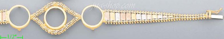 14K Gold Bola Collection Bracelet 7" - Click Image to Close