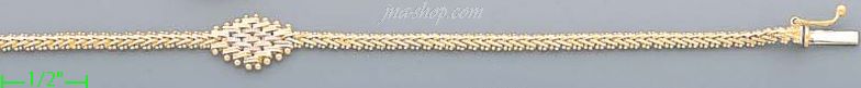 14K Gold Bola Collection Bracelet 7" - Click Image to Close