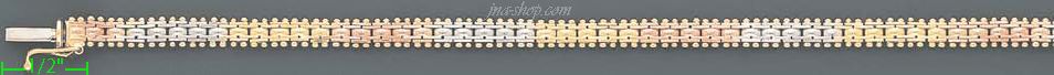 14K Gold Bola Collection Bracelet 7" - Click Image to Close