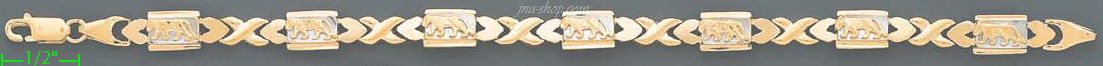 14K Gold Panther Collection Bracelet 7.5" - Click Image to Close