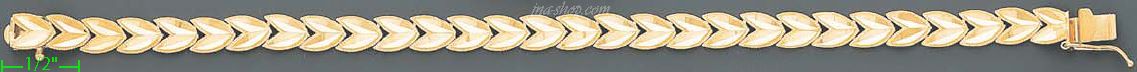 14K Gold Dia-cut Designs Bracelet 7.25" - Click Image to Close