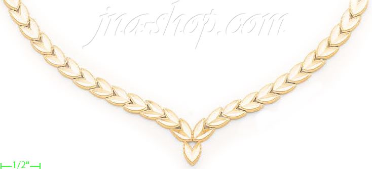 14K Gold Dia-cut Designs Necklace 17" - Click Image to Close