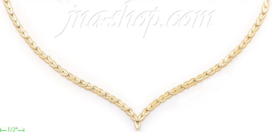 14K Gold Dia-cut Designs Necklace 17" - Click Image to Close