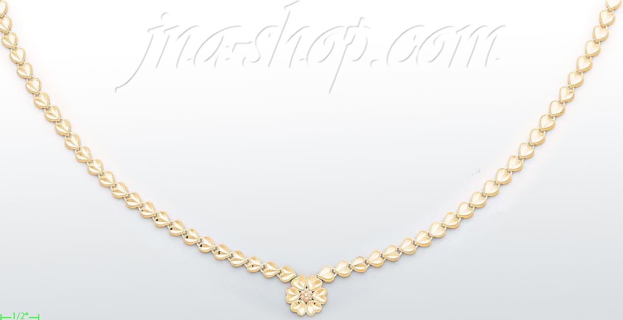 14K Gold Dia-cut Designs Necklace 17" - Click Image to Close