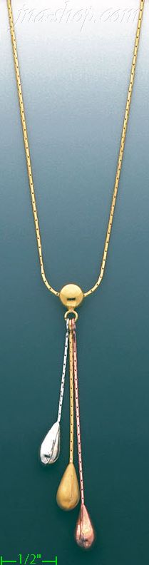 14K Gold Fancy Necklace 17" - Click Image to Close