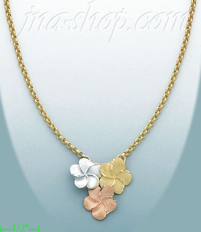 14K Gold Fancy Designs Necklace 17" - Click Image to Close