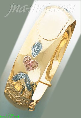 14K Gold 3Color Adjustable Bangle - Click Image to Close