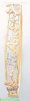 14K Gold Fancy Bangle - Click Image to Close