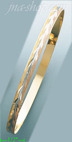 14K Gold Fancy 3Color Bangle - Click Image to Close