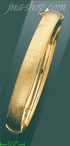 14K Gold Fancy Bangle - Click Image to Close