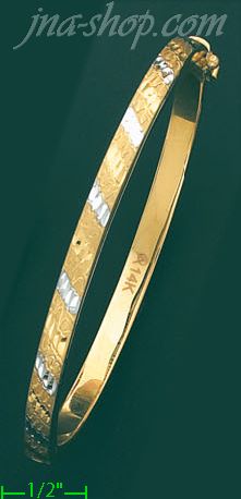 14K Gold Fancy Bangle - Click Image to Close