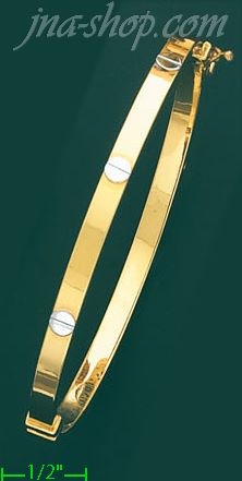 14K Gold Fancy Bangle - Click Image to Close