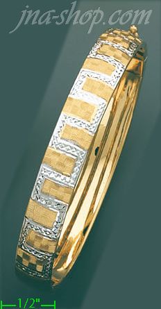 14K Gold Fancy Hollow & Flexible Bangle - Click Image to Close