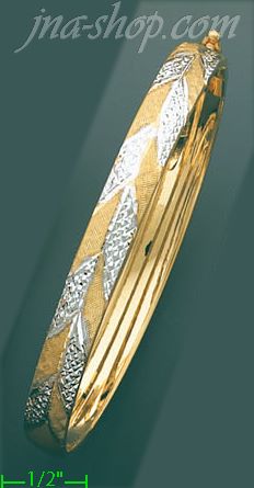 14K Gold Fancy Hollow & Flexible Bangle - Click Image to Close