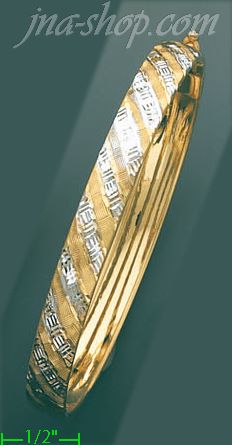 14K Gold Fancy Hollow & Flexible Bangle - Click Image to Close