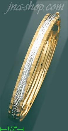 14K Gold Fancy Hollow & Flexible Bangle - Click Image to Close