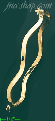 14K Gold Italian Fancy Bangle - Click Image to Close