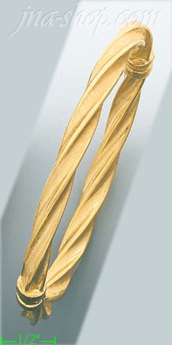 14K Gold Italian Fancy Bangle - Click Image to Close