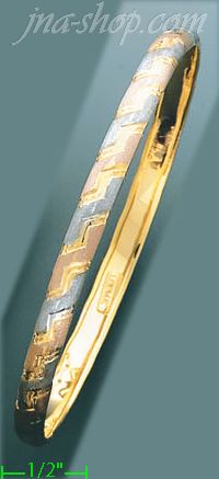 14K Gold Fancy Bangle - Click Image to Close