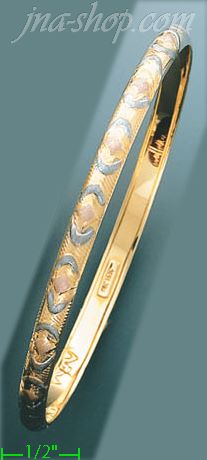 14K Gold Fancy Bangle - Click Image to Close