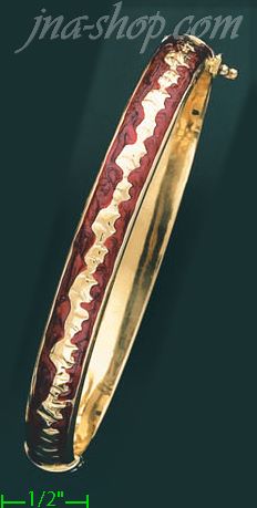 14K Gold Fancy Bangle - Click Image to Close