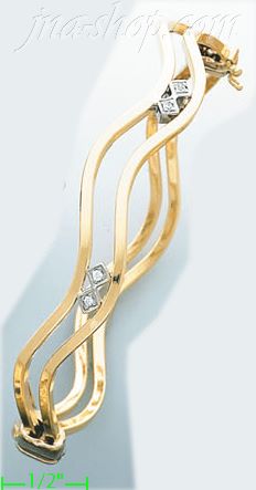 14K Gold Fancy Bangle - Click Image to Close