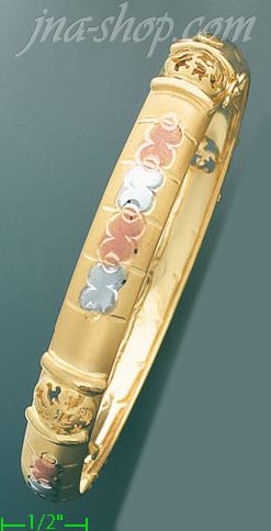 14K Gold Assorted Bangle - Click Image to Close