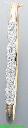 14K Gold Fancy CZ Bangle - Click Image to Close