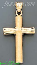 14K Gold Italian Fancy Cross Charm Pendant - Click Image to Close