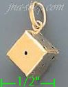 14K Gold Die Italian Charm Pendant - Click Image to Close