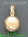 14K Gold Soccerball Italian Charm Pendant - Click Image to Close