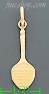 14K Gold Spoon Italian Charm Pendant - Click Image to Close