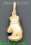 14K Gold Boxing Glove Italian Charm Pendant - Click Image to Close