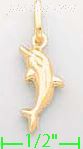 14K Gold Dolphin Italian Charm Pendant - Click Image to Close