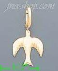 14K Gold Swallow Italian Charm Pendant - Click Image to Close