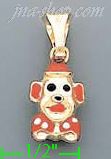 14K Gold Dog Enamel Charm Pendant - Click Image to Close