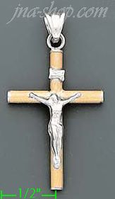 14K Gold Crucifix Italian Fancy Cross Charm Pendant - Click Image to Close