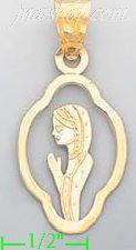 14K Gold Jesus Religious Charm Pendant - Click Image to Close