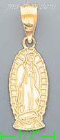 14K Gold Virgin of Guadalupe Religious Charm Pendant - Click Image to Close