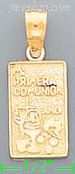 14K Gold Mi Primera Comunion Religious Charm Pendant - Click Image to Close