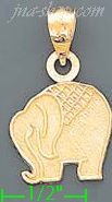 14K Gold Elephant Good Luck Charm Pendant - Click Image to Close