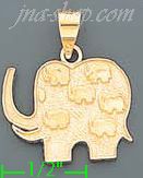 14K Gold Elephant w/Little Elephant Good Luck Charm Pendant - Click Image to Close