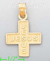 14K Gold Jesus Cross Religious Charm Pendant - Click Image to Close